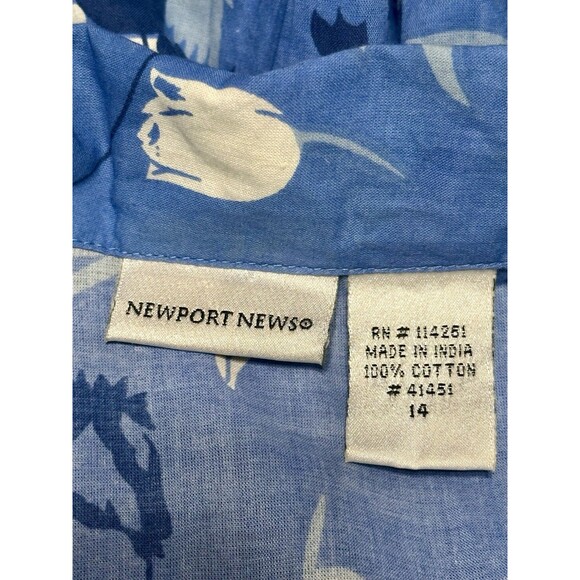 Newport News Women Size 14 Vintage 3/4 Sleeve Tie Button Front Tulip Dress Retro - Picture 9 of 10